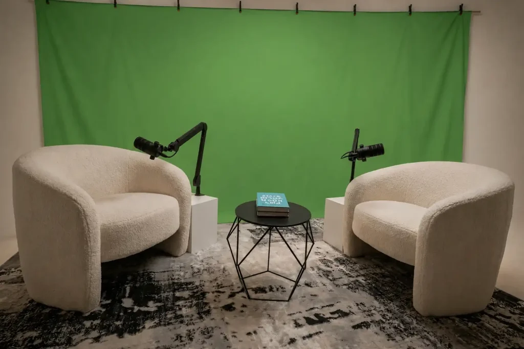 How To Prepare For Your First Podcast Recording Session 1 green screen front