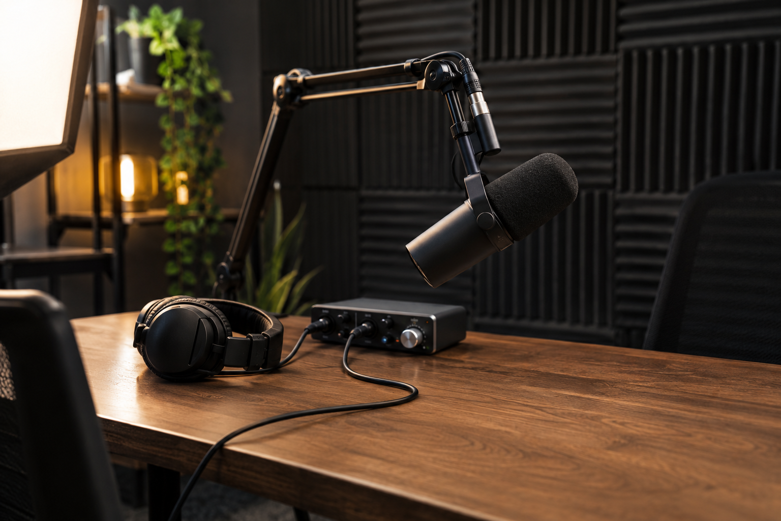 Cozy Professional Podcast Studio one