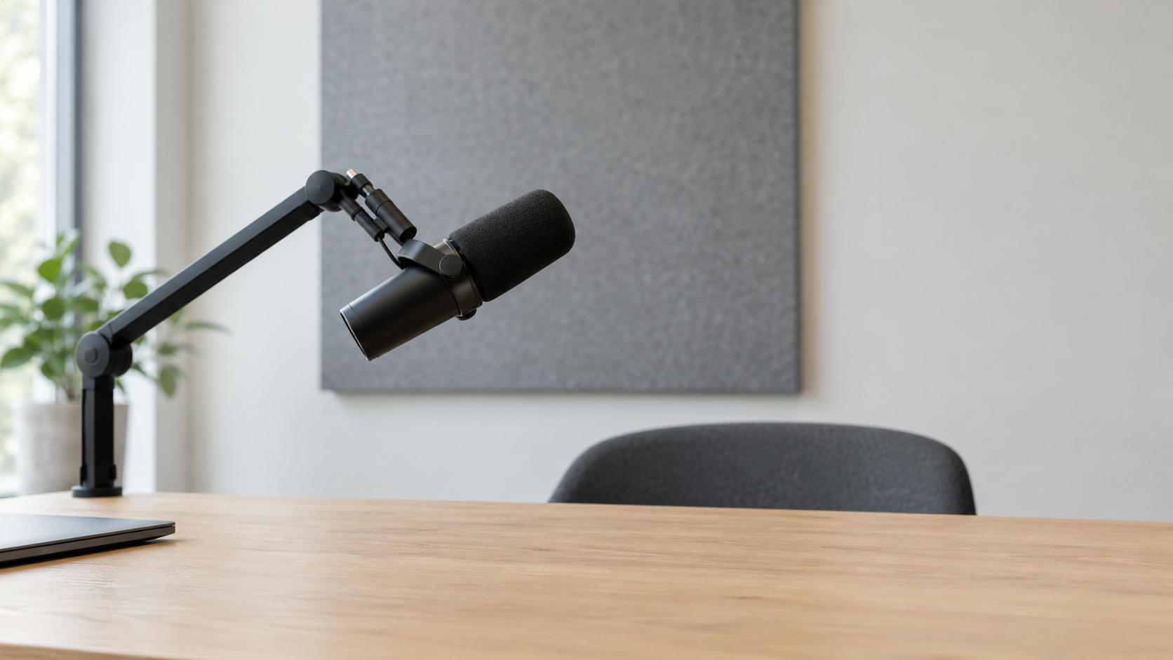 Minimalist Podcast Workspace